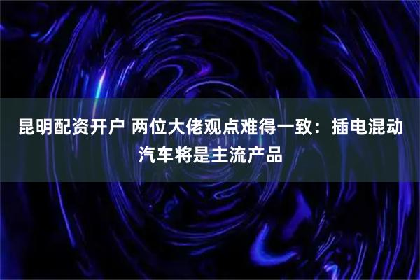 昆明配资开户 两位大佬观点难得一致：插电混动汽车将是主流产品